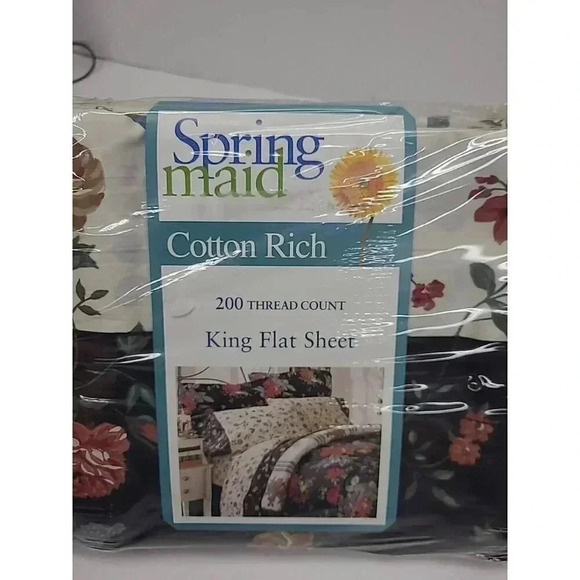 Vintage Springmaid Jasmine King Size Sheet Set New in Package Roses 200 Thread - Picture 2 of 10